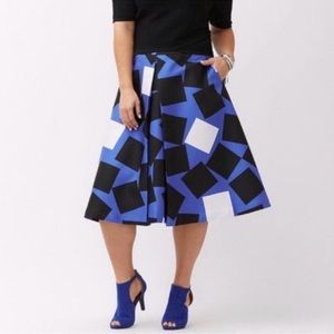 Lane Bryant Geometric Skirt Sz 16